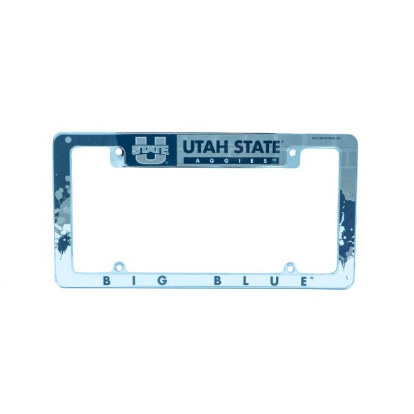 U-State Utah State Aggies Big Blue Paint Splatter License Plate Frame